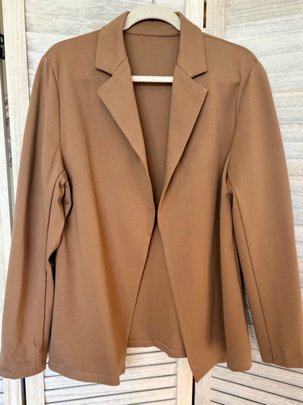 Tailored Open-Front Brown Blazer